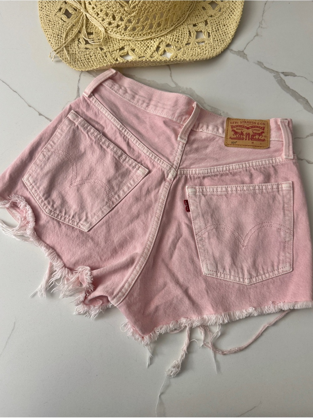 Levi's Pink Button Fly Denim Shorts 26